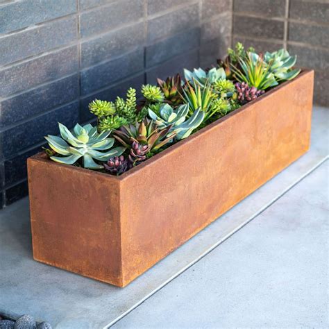 corten steel window boxes|corten steel planter boxes.